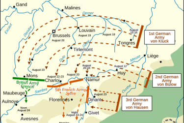 German advances through Belgium